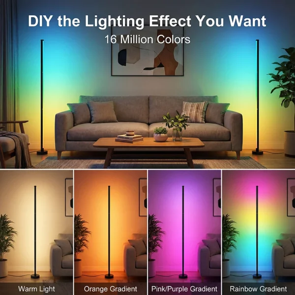 Smart LED RGB Floor Lamp Remote App Control