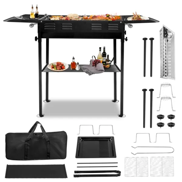 Portable Foldable Charcoal Kabob Grill