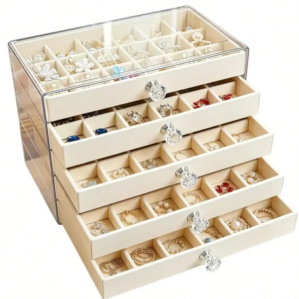 5-Layer Clear Acrylic Jewelry Organizer Box