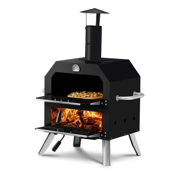 Wood-Fired Outdoor Pizza Oven with Stone